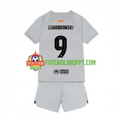 Camisola Júnior FC Barcelona Lewandowski 9 Terceiro Equipamento 2022-2023 Manga Curta