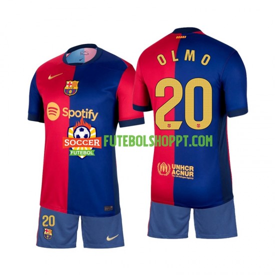 Camisola Júnior FC Barcelona Olmo 20 Principais Equipamento 2024-2025 Manga Curta