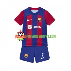 Camisola Júnior FC Barcelona Ousmane Dembele 7 Principais Equipamento 2023-2024 Manga Curta