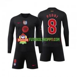 Camisola Júnior FC Barcelona Pedri 8 Alternativa Equipamento 2024-2025 Manga Comprida