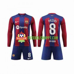 Camisola Júnior FC Barcelona Pedri 8 Principais Equipamento 2023-2024 Manga Comprida