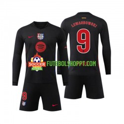 Camisola Júnior FC Barcelona Robert Lewandowski 9 Alternativa Equipamento 2024-2025 Manga Comprida