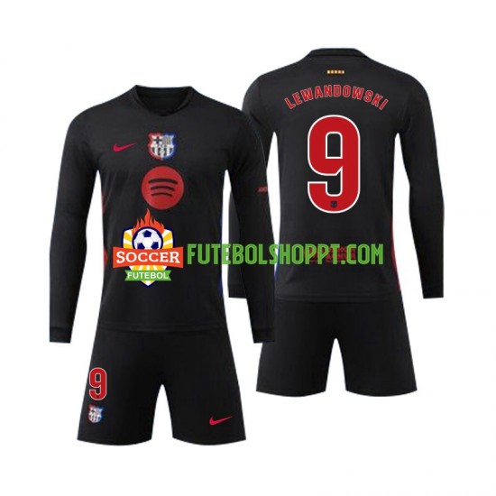 Camisola Júnior FC Barcelona Robert Lewandowski 9 Alternativa Equipamento 2024-2025 Manga Comprida