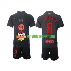 Camisola Júnior FC Barcelona Robert Lewandowski 9 Alternativa Equipamento 2024-2025 Manga Curta