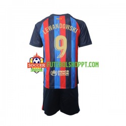 Camisola Júnior FC Barcelona Robert Lewandowski 9 Principais Equipamento 2022-2023 Manga Curta