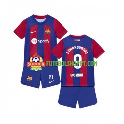 Camisola Júnior FC Barcelona Robert Lewandowski 9 Principais Equipamento 2023-2024 Manga Curta