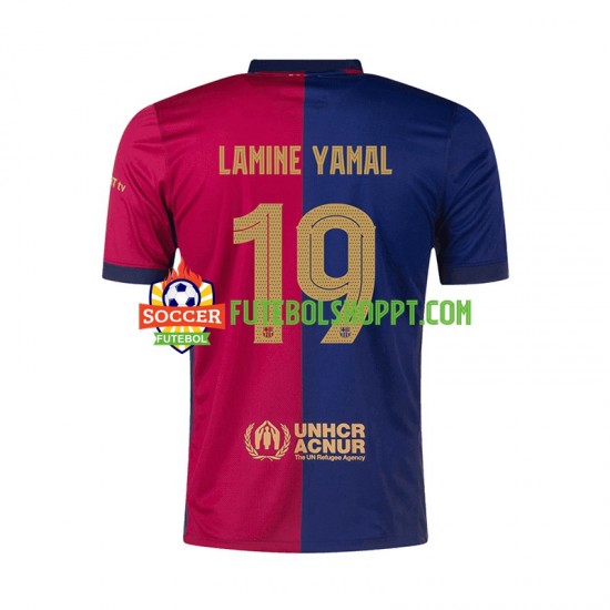 Camisola Homem FC Barcelona UCL Font Lamine Yamal 19 Principais Equipamento 2024-2025 Manga Curta