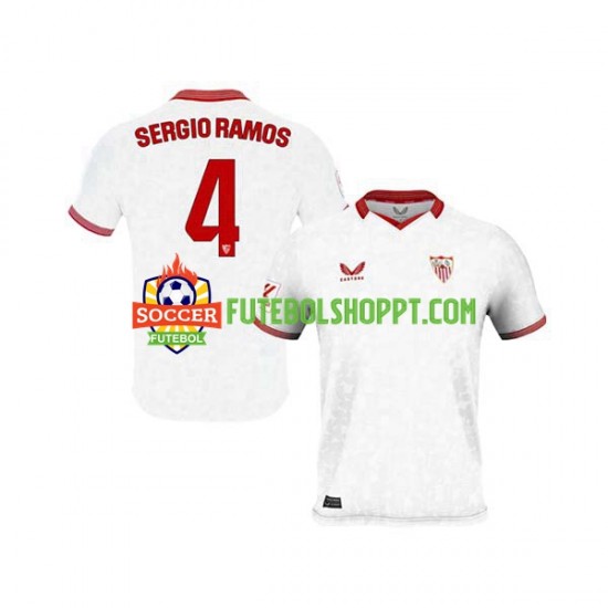 Camisola Homem Sevilla FC Sergio Ramos 4 Principais Equipamento 2023-2024 Manga Curta