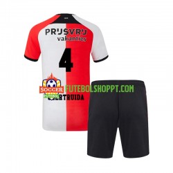 Camisola Júnior Feyenoord Rotterdam Lutsharel Geertruida 4 Principais Equipamento 2024-2025 Manga Curta