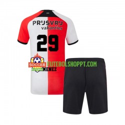 Camisola Júnior Feyenoord Rotterdam Santiago Gimenez 29 Principais Equipamento 2024-2025 Manga Curta