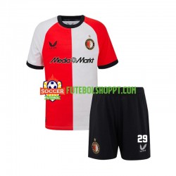 Camisola Júnior Feyenoord Rotterdam Santiago Gimenez 29 Principais Equipamento 2024-2025 Manga Curta