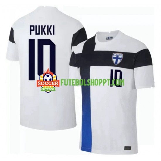Camisola Homem Finlândia Teemu Pukki 10 Principais Equipamento Euro 2020 Manga Curta