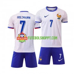 Camisola Júnior França Antoine Griezmann 7 Alternativa Equipamento Euro 2024 Manga Curta