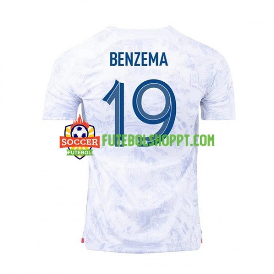 Camisola Homem França Benzema 19 Alternativa Equipamento Mundial 2022 Manga Curta