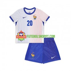 Camisola Júnior França Bradley Barcola 20 Alternativa Equipamento 2024 Manga Curta