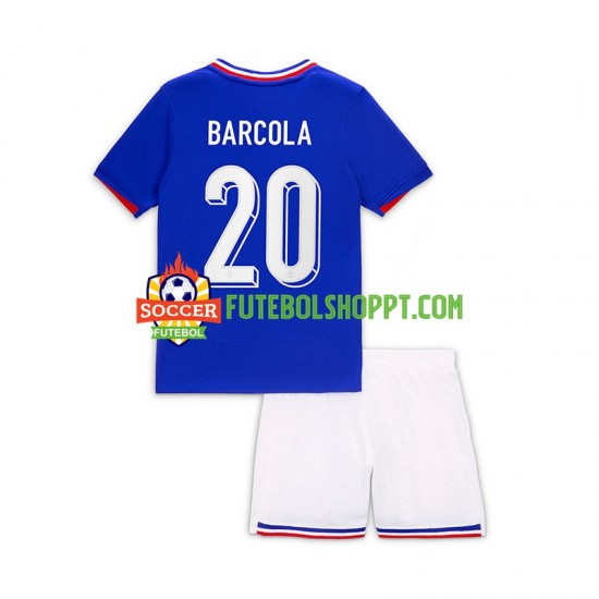 Camisola Júnior França Bradley Barcola 20 Principais Equipamento 2024 Manga Curta