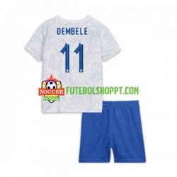 Camisola Júnior França Dembele 11 Alternativa Equipamento Mundial 2022 Manga Curta