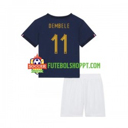 Camisola Júnior França Dembele 11 Principais Equipamento Mundial 2022 Manga Curta