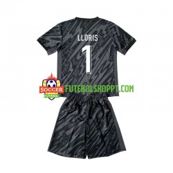 Camisola Júnior França Hugo Lloris 1 Guarda-redes Alternativa Equipamento Euro 2024 Manga Curta