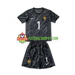 Camisola Júnior França Hugo Lloris 1 Guarda-redes Alternativa Equipamento Euro 2024 Manga Curta