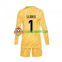 Camisola Júnior França Hugo Lloris 1 Guarda-redes Principais Equipamento Euro 2024 Manga Comprida