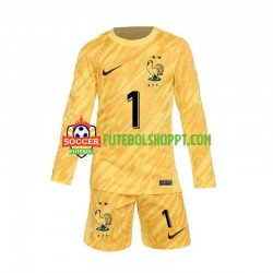 Camisola Júnior França Hugo Lloris 1 Guarda-redes Principais Equipamento Euro 2024 Manga Comprida