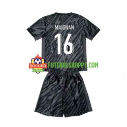 Camisola Júnior França Mike Maignan 16 Guarda-redes Alternativa Equipamento Euro 2024 Manga Curta