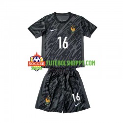 Camisola Júnior França Mike Maignan 16 Guarda-redes Alternativa Equipamento Euro 2024 Manga Curta