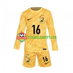 Camisola Júnior França Mike Maignan 16 Guarda-redes Principais Equipamento Euro 2024 Manga Comprida