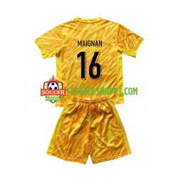 Camisola Júnior França Mike Maignan 16 Guarda-redes Principais Equipamento Euro 2024 Manga Curta