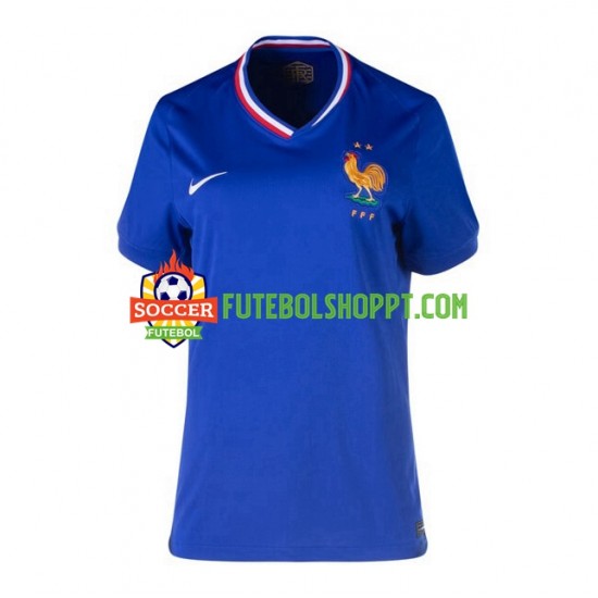 Camisola Mulher França Principais Equipamento Euro 2024 Manga Curta