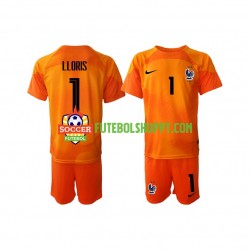 Camisola Júnior França Hugo Lloris 1 Guarda-redes Alternativa Equipamento Mundial 2022 Manga Curta