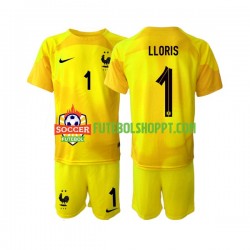 Camisola Júnior França Hugo Lloris 1 Guarda-redes Terceiro Equipamento Copa do Mundo 2022 Manga Curta