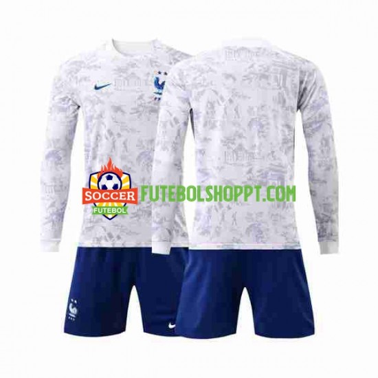Camisola Júnior França Alternativa Equipamento Copa do Mundo 2022 Manga Comprida
