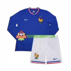 Camisola Júnior França Principais Equipamento Euro 2024 Manga Comprida