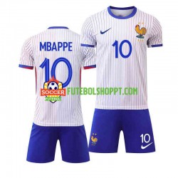 Camisola Júnior França Mbappé 10 Alternativa Equipamento Euro 2024 Manga Curta