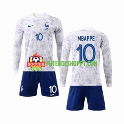 Camisola Júnior França Mbappé 10 Alternativa Equipamento Copa do Mundo 2022 Manga Comprida