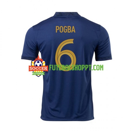 Camisola Homem França Pogba 6 Principais Equipamento Mundial 2022 Manga Curta