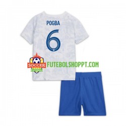 Camisola Júnior França Pogba 6 Alternativa Equipamento Mundial 2022 Manga Curta