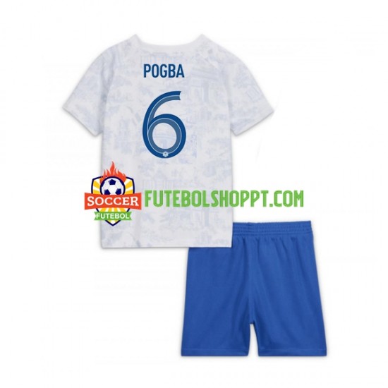 Camisola Júnior França Pogba 6 Alternativa Equipamento Mundial 2022 Manga Curta