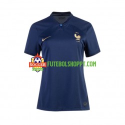 Camisola Mulher França Principais Equipamento Mundial 2022 Manga Curta