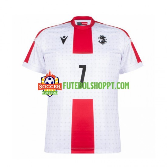 Camisola Homem Georgia Kvaratskhelia 7 Principais Equipamento Euro 2024 Manga Curta