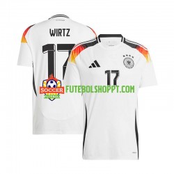 Camisola Homem Alemanha Florian Wirtz 17 Principais Equipamento Euro 2024 Manga Curta