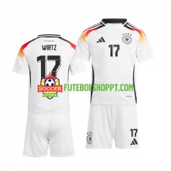 Camisola Júnior Alemanha Florian Wirtz 17 Principais Equipamento Euro 2024 Manga Curta