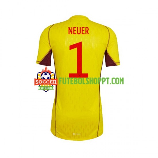 Camisola Homem Alemanha Manuel Neuer 1 Guarda-redes Alternativa Equipamento Copa do Mundo 2022 Manga Curta