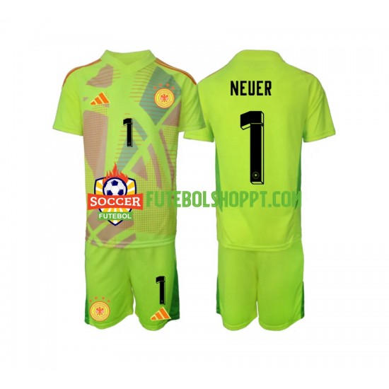 Camisola Júnior Alemanha Manuel Neuer 1 Guarda-redes Alternativa Equipamento Euro 2024 Manga Curta