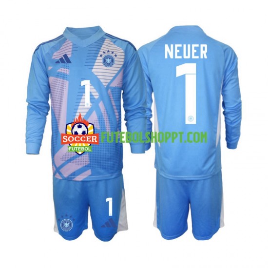 Camisola Júnior Alemanha Manuel Neuer 1 Guarda-redes Quarto Equipamento 2024-2025 Manga Comprida