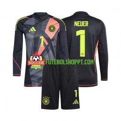 Camisola Júnior Alemanha Manuel Neuer 1 Guarda-redes Principais Equipamento Euro 2024 Manga Comprida