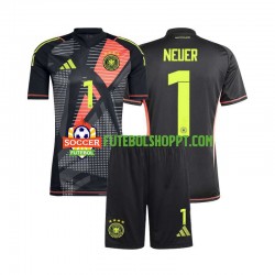 Camisola Júnior Alemanha Manuel Neuer 1 Guarda-redes Principais Equipamento Euro 2024 Manga Curta