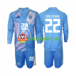 Camisola Júnior Alemanha Ter Stegen 22 Guarda-redes Quarto Equipamento 2024-2025 Manga Comprida